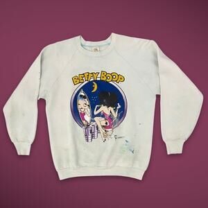 Vintage 1996 Betty Boop Vanity Sweatshirt Fruit of the Loom Made in USA Large